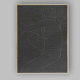 Minimalist Black Nude Female Figure Line Drawing Canvas Wall Art Print Decor Picture Ready to Hang