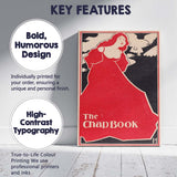 Art Nouveau Red Lady Dove Silhouette Graphic Poster Canvas Wall Art Print Decor Picture Ready to Hang