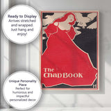 Art Nouveau Red Lady Dove Silhouette Graphic Poster Canvas Wall Art Print Decor Picture Ready to Hang