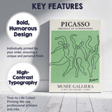 Abstract Picasso Line Drawing Sage Green Modernist Exhibition Canvas Wall Art Print Decor Picture Ready to Hang