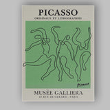 Abstract Picasso Line Drawing Sage Green Modernist Exhibition Canvas Wall Art Print Decor Picture Ready to Hang