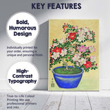 Japanese Azalea Bonsai Botanical Watercolour Illustration Canvas Wall Art Print Decor Picture Ready to Hang