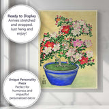 Japanese Azalea Bonsai Botanical Watercolour Illustration Canvas Wall Art Print Decor Picture Ready to Hang
