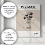 Picasso Inspired Floral Bouquet Hands Minimal Line Art Canvas Wall Art Print Decor Picture Ready to Hang
