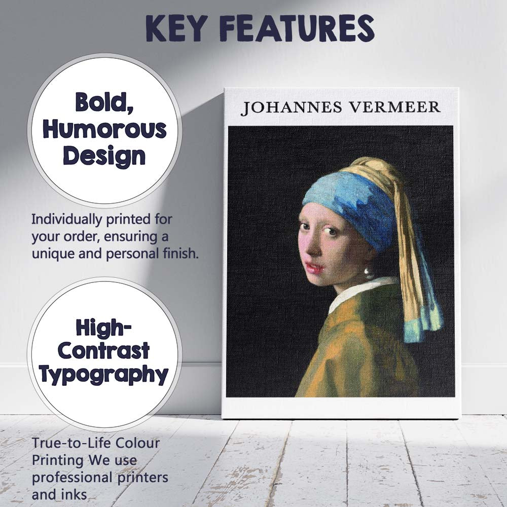 Classic Dutch Girl with Pearl Earring Portrait Painting Canvas Wall Art Print Decor Picture Ready to Hang