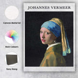 Classic Dutch Girl with Pearl Earring Portrait Painting Canvas Wall Art Print Decor Picture Ready to Hang