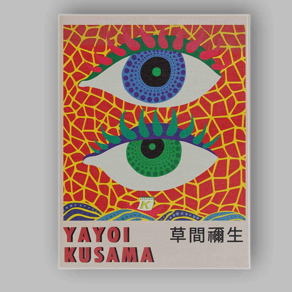 Yayoi Kusama Vibrant Pop Art Eye Pattern Illustration Canvas Wall Art Print Decor Picture Ready to Hang