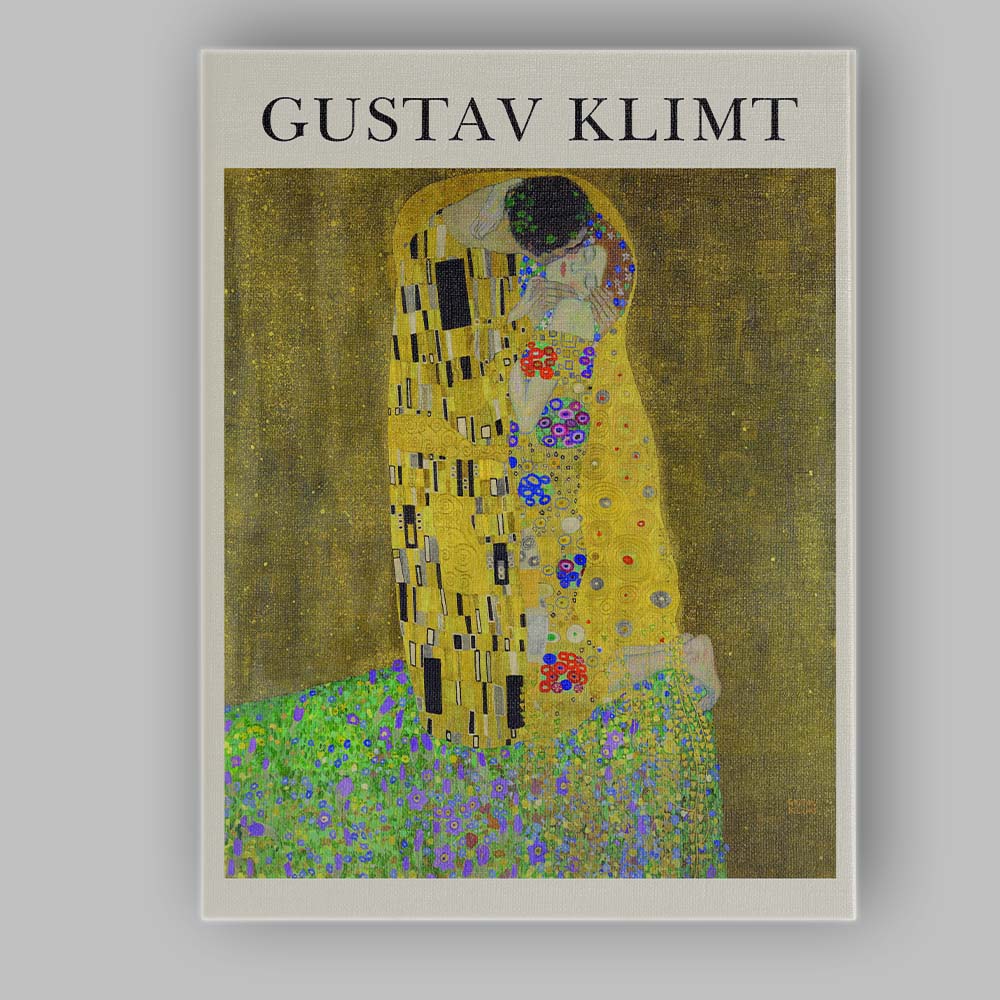 Gustav Klimt The Kiss Gold Art Nouveau Romantic Couple Canvas Wall Art Print Decor Picture Ready to Hang