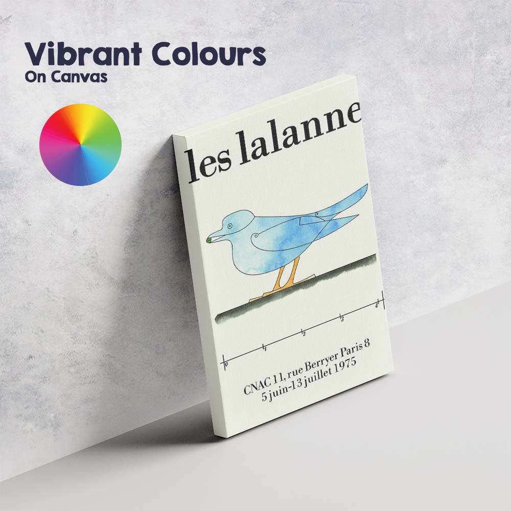 Les Lalanne Blue Bird Sculpture Minimalist French Gallery Style Canvas Wall Art Print Decor Picture Ready to Hang