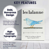 Les Lalanne Blue Bird Sculpture Minimalist French Gallery Style Canvas Wall Art Print Decor Picture Ready to Hang