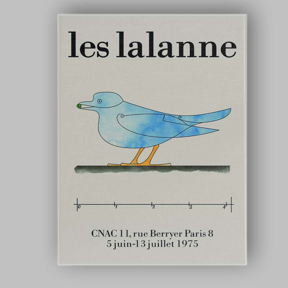 Les Lalanne Blue Bird Sculpture Minimalist French Gallery Style Canvas Wall Art Print Decor Picture Ready to Hang