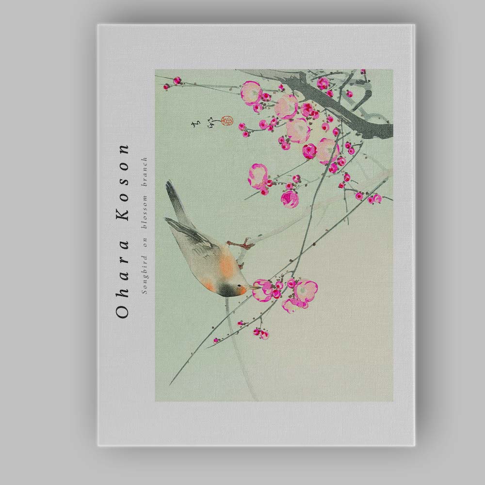 Ohara Koson Songbird Blossom Branch Japanese Woodblock Style Canvas Wall Art Print Decor Picture Ready to Hang