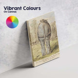 Humorous Elephant Rear View Zoo Animal Sketch Watercolour Canvas Wall Art Print Decor Picture Ready to Hang