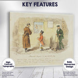 Victorian Street Scene Satirical Gentleman Illustration Canvas Wall Art Print Decor Picture Ready to Hang