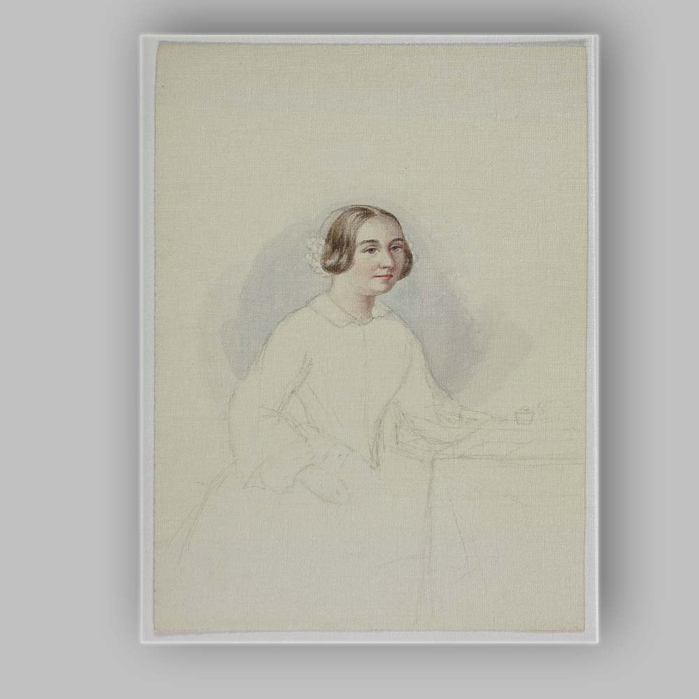 Elegant Victorian Lady Portrait Soft Watercolour Drawing Canvas Wall Art Print Decor Picture Ready to Hang
