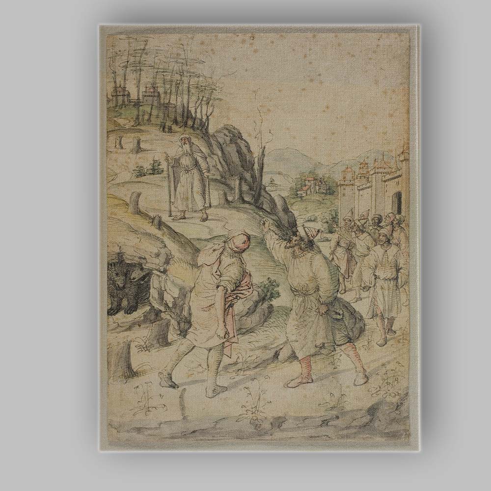 Medieval Town Procession Historical Ink and Watercolour Illustration Canvas Wall Art Print Decor Picture Ready to Hang