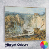 Dramatic Waterfall Gorge Landscape Antique Watercolour Canvas Wall Art Print Decor Picture Ready to Hang