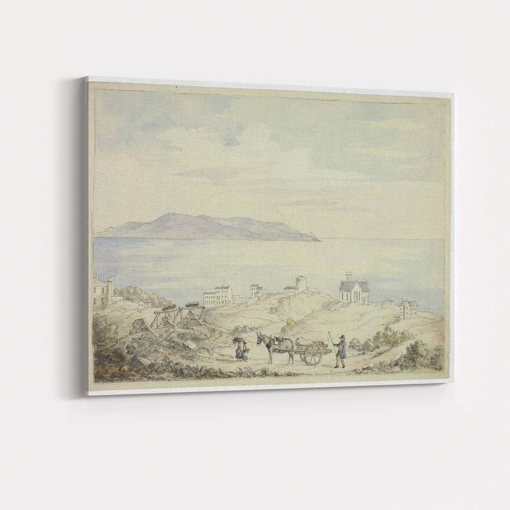 Coastal Village Harbour Donkey Cart Seaside Landscape Canvas Wall Art Print Decor Picture Ready to Hang