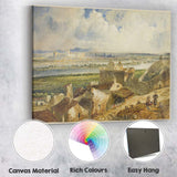 Panoramic Historic Riverside Cityscape European Watercolour Canvas Wall Art Print Decor Picture Ready to Hang