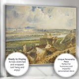 Panoramic Historic Riverside Cityscape European Watercolour Canvas Wall Art Print Decor Picture Ready to Hang