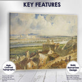Panoramic Historic Riverside Cityscape European Watercolour Canvas Wall Art Print Decor Picture Ready to Hang