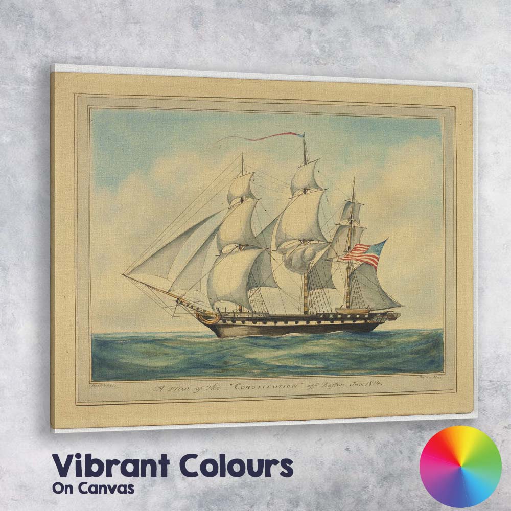 Historic American Sailing Ship Maritime Watercolour Canvas Wall Art Print Decor Picture Ready to Hang