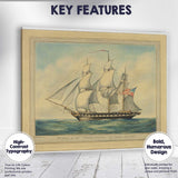 Historic American Sailing Ship Maritime Watercolour Canvas Wall Art Print Decor Picture Ready to Hang