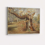 Ancient Woodland Hollow Tree Autumn Forest Watercolour Canvas Wall Art Print Decor Picture Ready to Hang