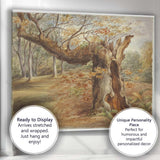 Ancient Woodland Hollow Tree Autumn Forest Watercolour Canvas Wall Art Print Decor Picture Ready to Hang