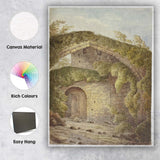 Ancient Stone Arch Bridge Woodland Watercolour Landscape Canvas Wall Art Print Decor Picture Ready to Hang