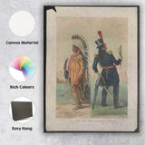 Native American Chief and Military Officer Historical Cultural Portrait Canvas Wall Art Print Decor Picture Ready to Hang
