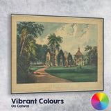 Historic Sunny Side Estate Garden Landscape Architectural Lithograph Canvas Wall Art Print Decor Picture Ready to Hang