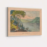 Scenic Lake George Mountain Water Landscape Antique Nature Print Canvas Wall Art Print Decor Picture Ready to Hang