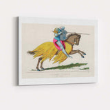Medieval French Knight on Horseback Colourful Historic Costume Illustration Canvas Wall Art Print Decor Picture Ready to Hang