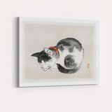 Minimalist Sleeping Cat Japanese Ink Wash Painting Canvas Wall Art Print Decor Picture Ready to Hang