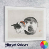 Minimalist Sleeping Cat Japanese Ink Wash Painting Canvas Wall Art Print Decor Picture Ready to Hang