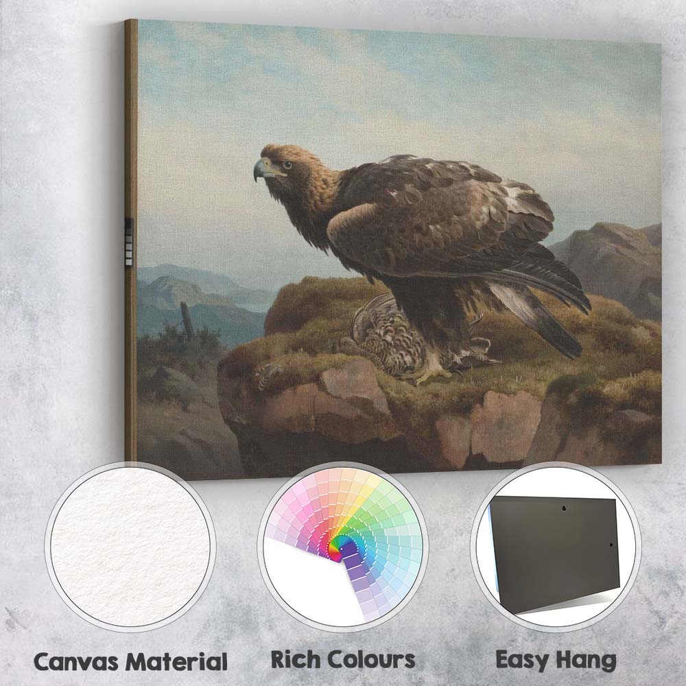 Majestic Golden Eagle Mountain Landscape Wildlife Painting Canvas Wall Art Print Decor Picture Ready to Hang