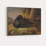 Moody Black Grouse Woodland Wildlife Oil Painting Canvas Wall Art Print Decor Picture Ready to Hang