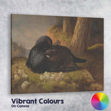 Moody Black Grouse Woodland Wildlife Oil Painting Canvas Wall Art Print Decor Picture Ready to Hang