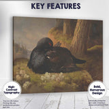 Moody Black Grouse Woodland Wildlife Oil Painting Canvas Wall Art Print Decor Picture Ready to Hang