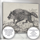 Striped Hyena Antique Zoological Engraving Canvas Wall Art Print Decor Picture Ready to Hang