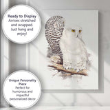 Elegant Snowy Owl Pair Wildlife Natural History Illustration Canvas Wall Art Print Decor Picture Ready to Hang