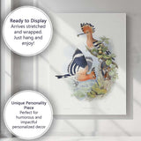 Colourful Hoopoe Bird Family Botanical Wildlife Illustration Canvas Wall Art Print Decor Picture Ready to Hang