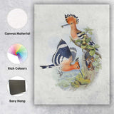 Colourful Hoopoe Bird Family Botanical Wildlife Illustration Canvas Wall Art Print Decor Picture Ready to Hang