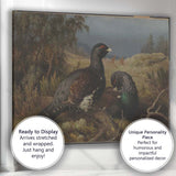 Pair Of Black Grouse In Highland Moorland Landscape Canvas Wall Art Print Decor Picture Ready to Hang