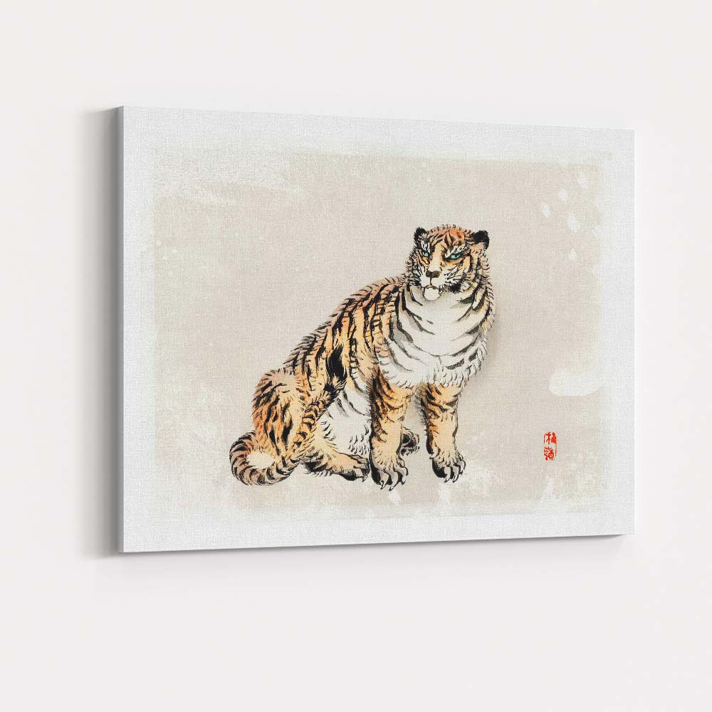 Japanese Ink Wash Sleeping Cat Minimalist Animal Artwork Canvas Wall Art Print Decor Picture Ready to Hang
