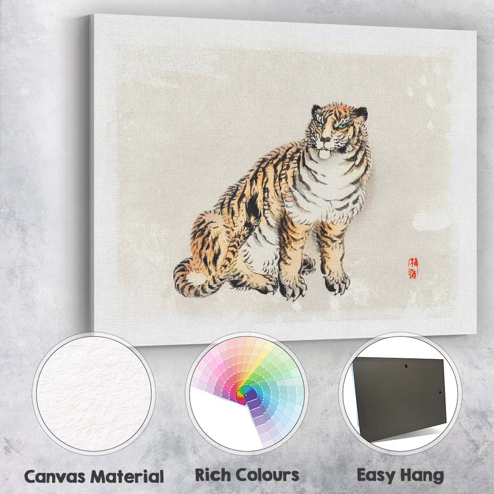 Japanese Ink Wash Sleeping Cat Minimalist Animal Artwork Canvas Wall Art Print Decor Picture Ready to Hang