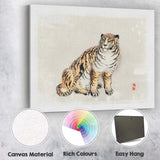 Japanese Ink Wash Sleeping Cat Minimalist Animal Artwork Canvas Wall Art Print Decor Picture Ready to Hang