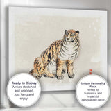 Japanese Ink Wash Sleeping Cat Minimalist Animal Artwork Canvas Wall Art Print Decor Picture Ready to Hang