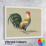 Colourful Rooster Farmhouse Bird Portrait Illustration Canvas Wall Art Print Decor Picture Ready to Hang